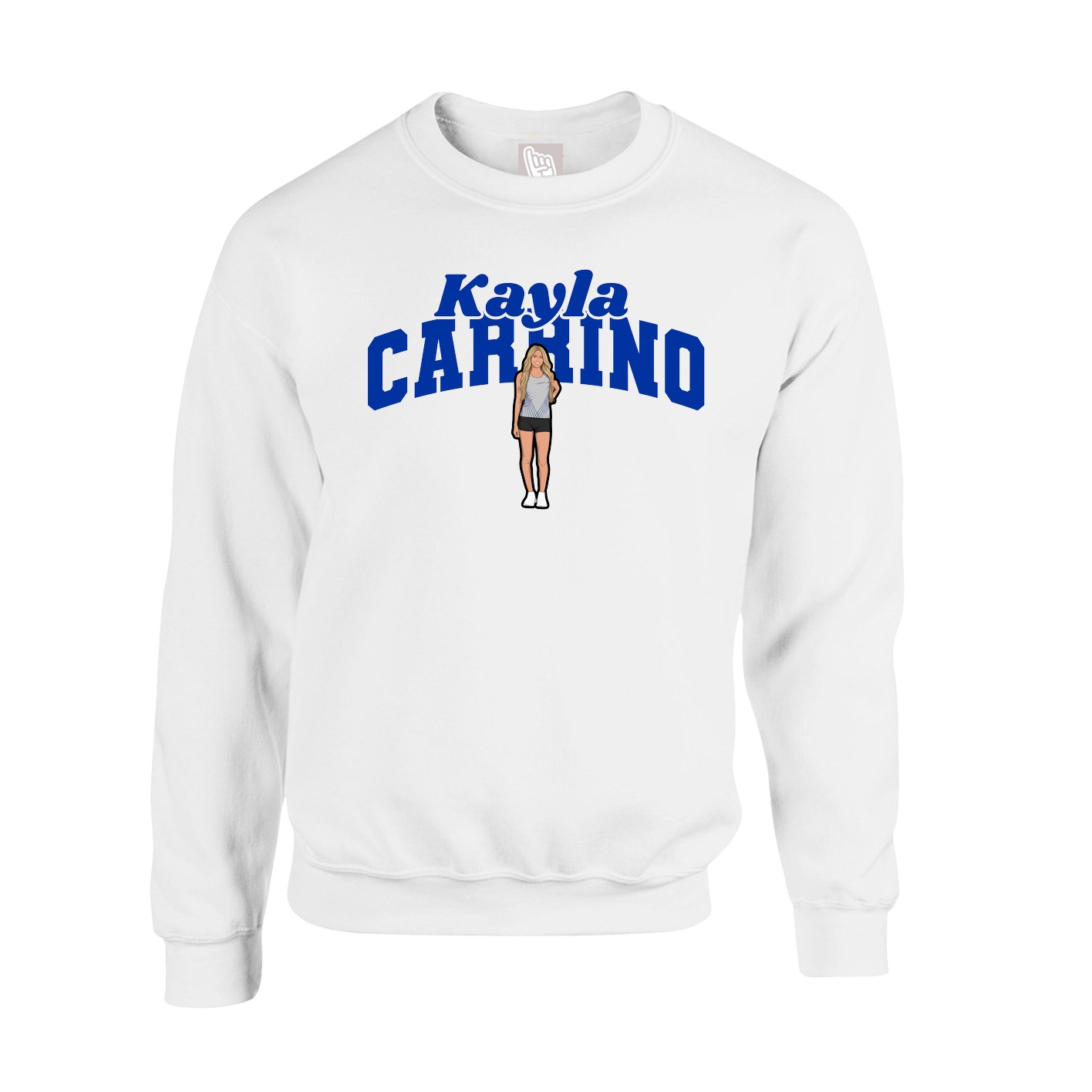 Fleece Crew — Signature Arch in White