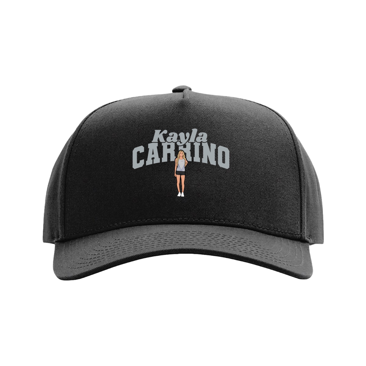 Full Fabric Five-Panel Champ Cap — Signature Arch in Black