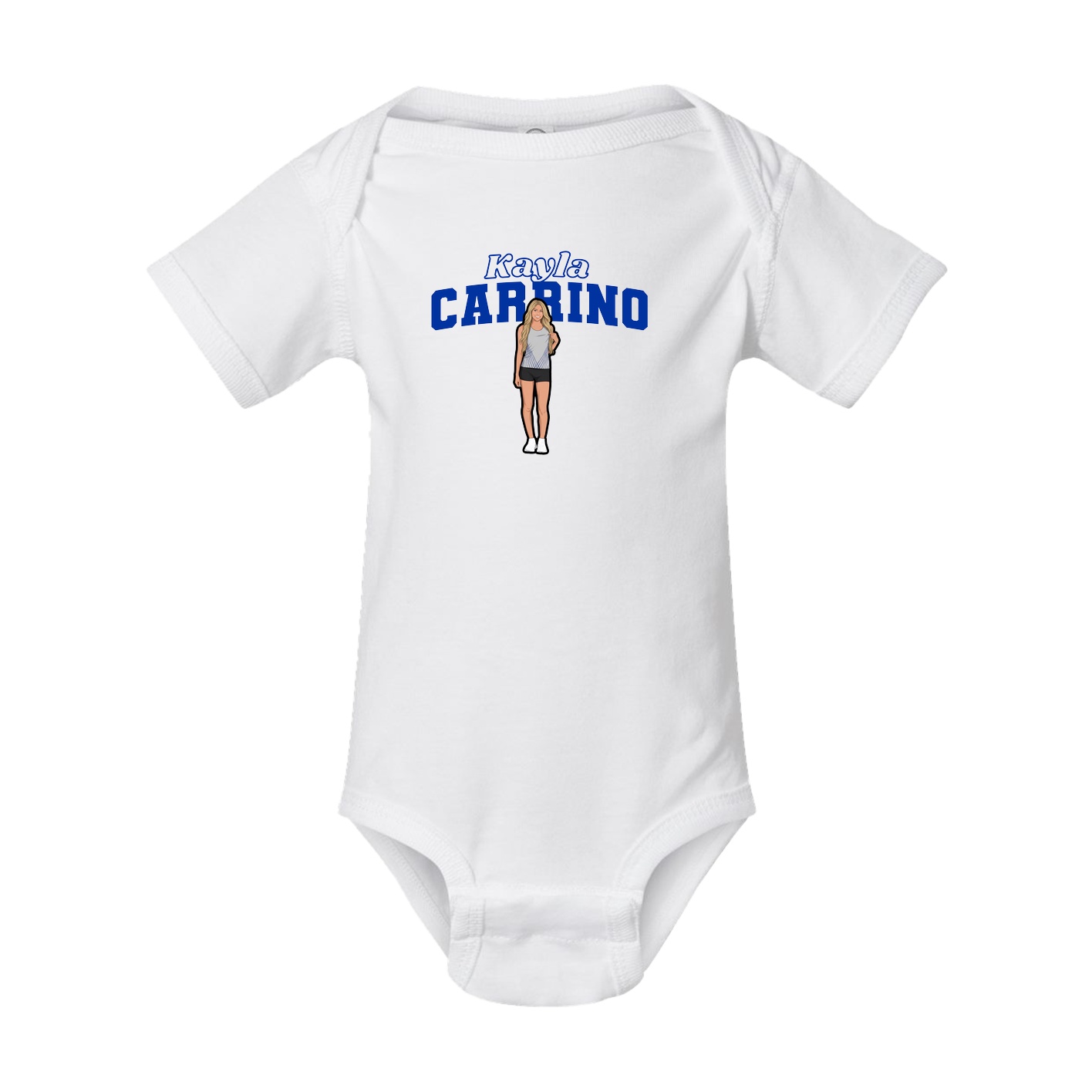 Baby Onesie — Name Arch in White