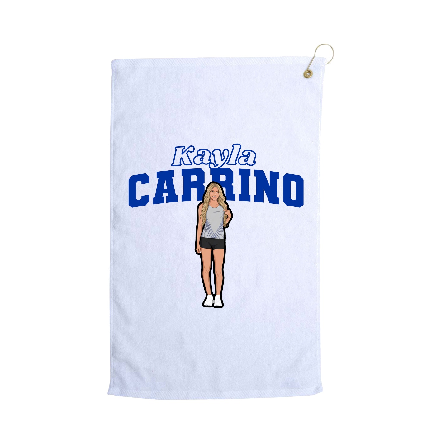 Golf Towel — Name Arch in White