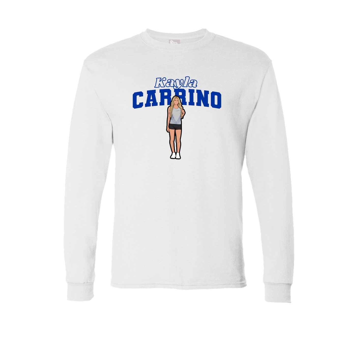 Long Sleeve Tee — Name Arch in White