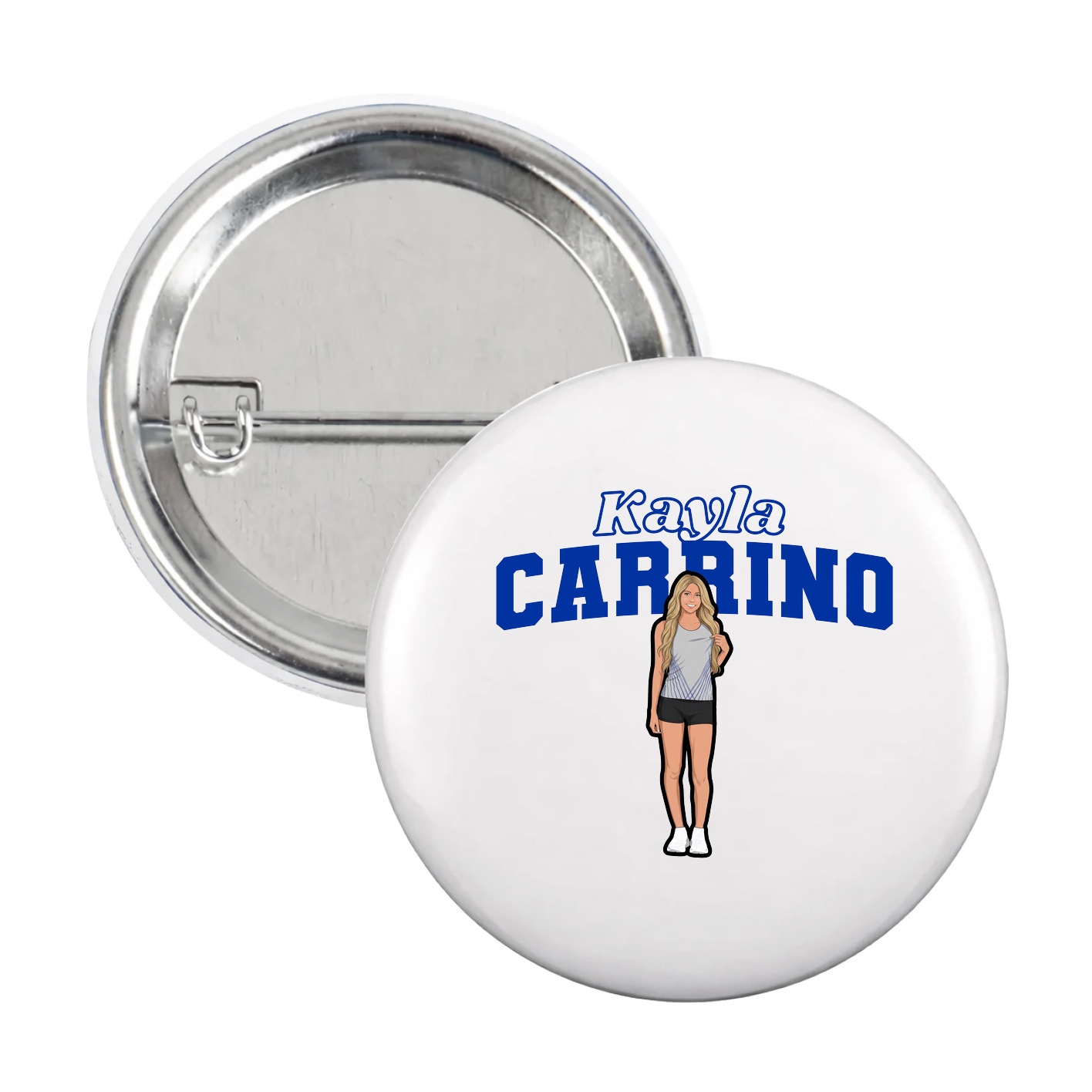 Game Day Button — Name Arch in White