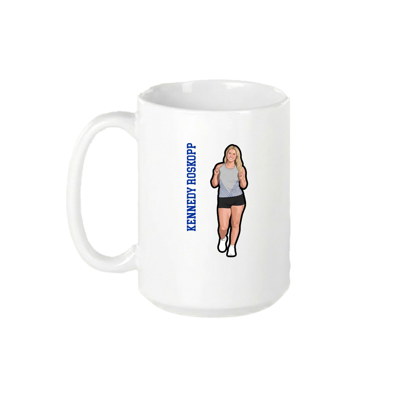 15oz Coffee Mug — Name Vertical in White