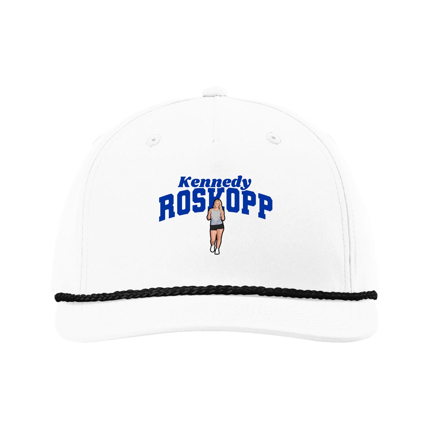Five-Panel Classic Rope Cap — Signature Arch in White