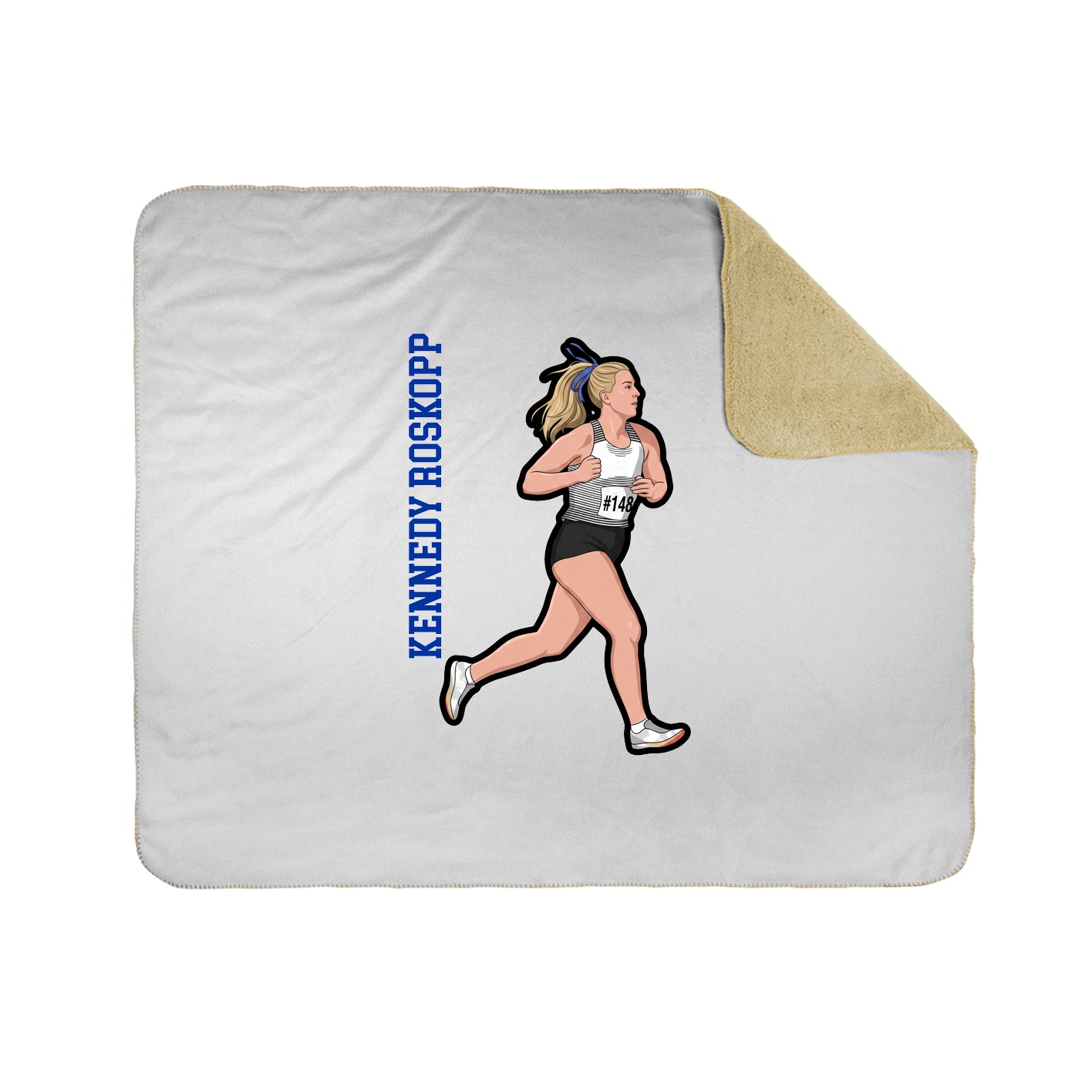 Throw Blanket — Name Vertical in White