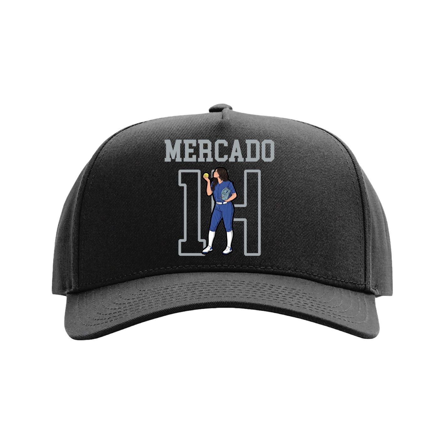 Full Fabric Five-Panel Champ Cap — Shirsey in Black