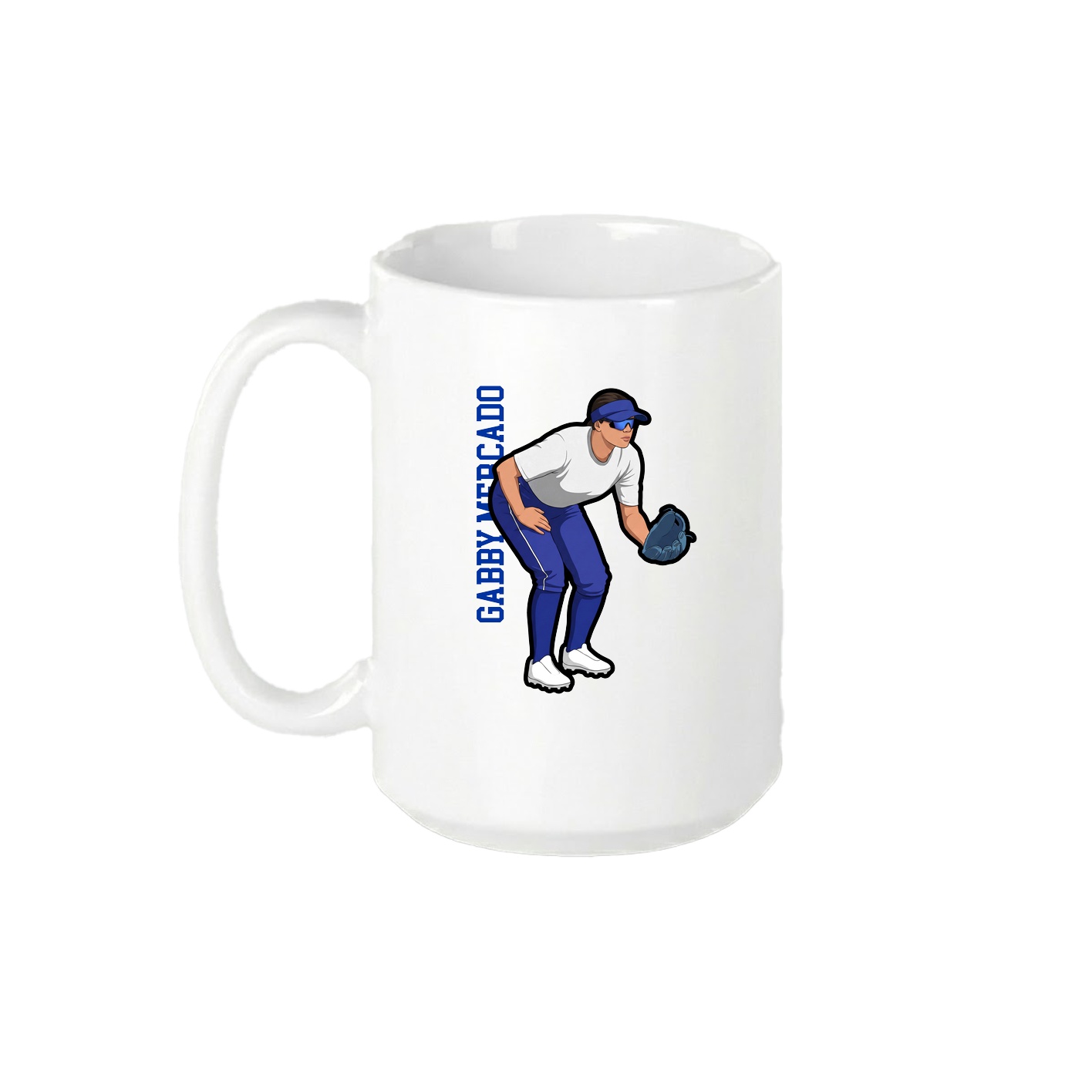 15oz Coffee Mug — Name Vertical in White