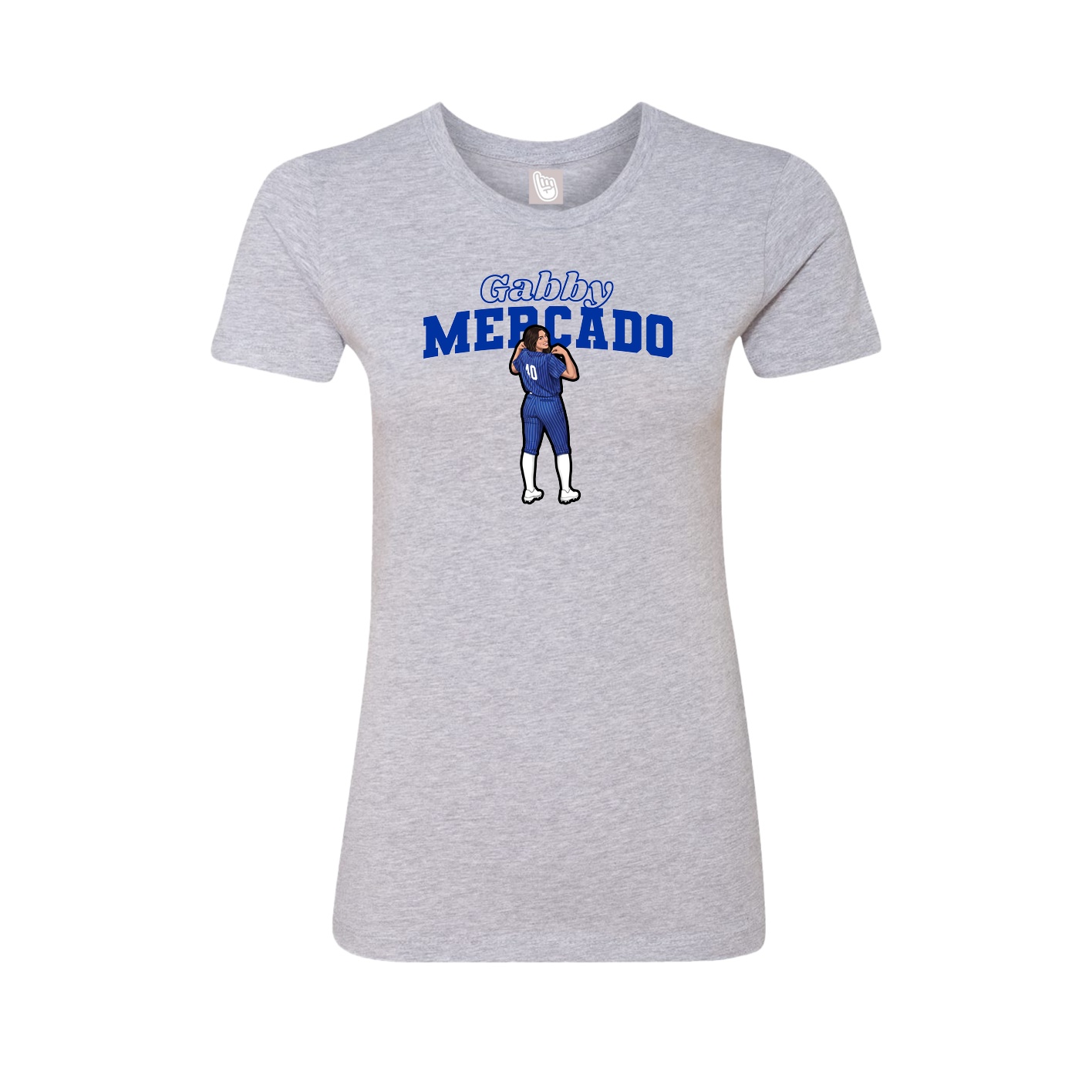 Womens Tee — Name Arch in Grey