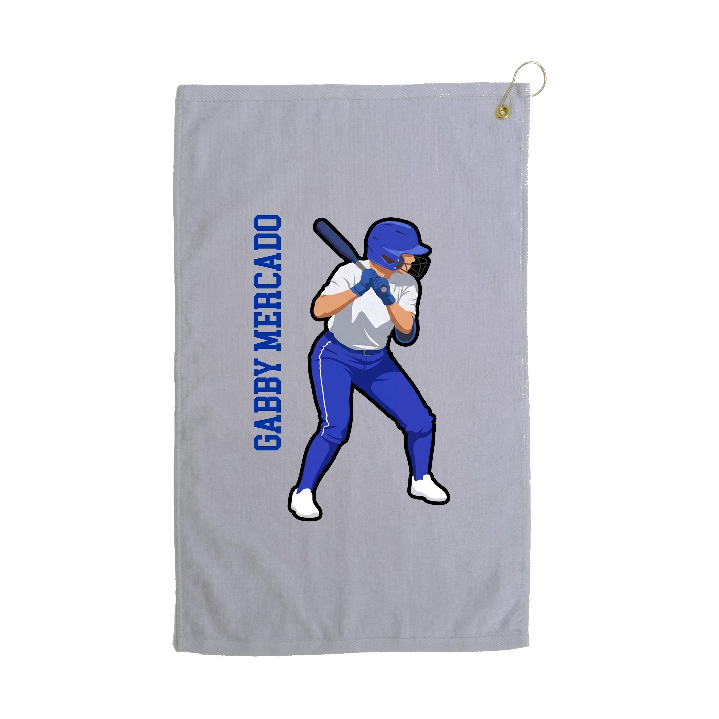 Golf Towel — Name Vertical in Grey