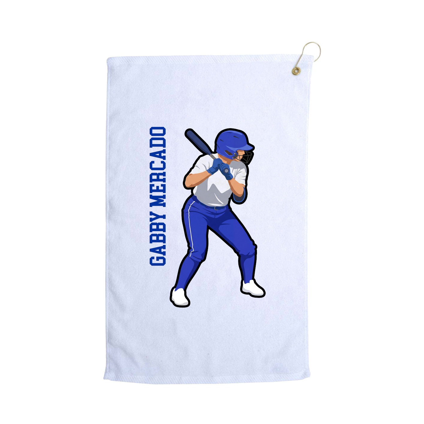 Golf Towel — Name Vertical in White