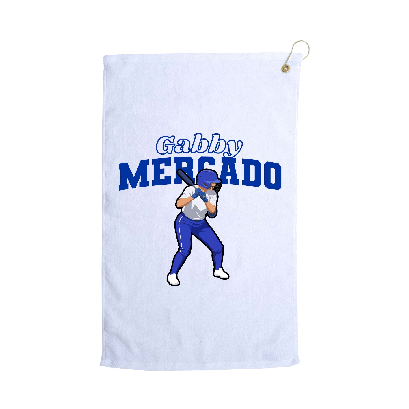 Golf Towel — Name Arch in White