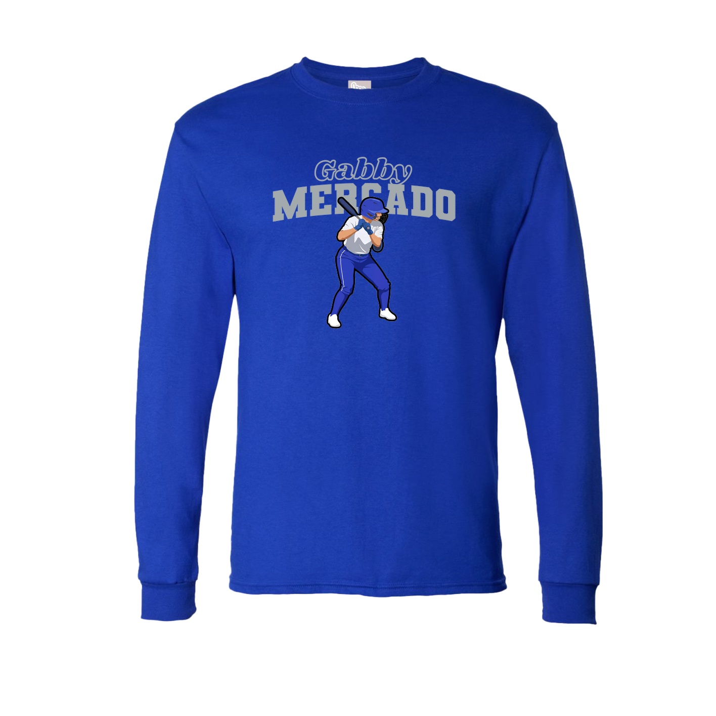 Long Sleeve Tee — Name Arch in Royal
