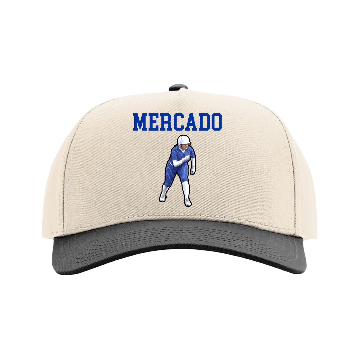 Full Fabric Five-Panel Champ Cap — Shirsey in Cream/Black