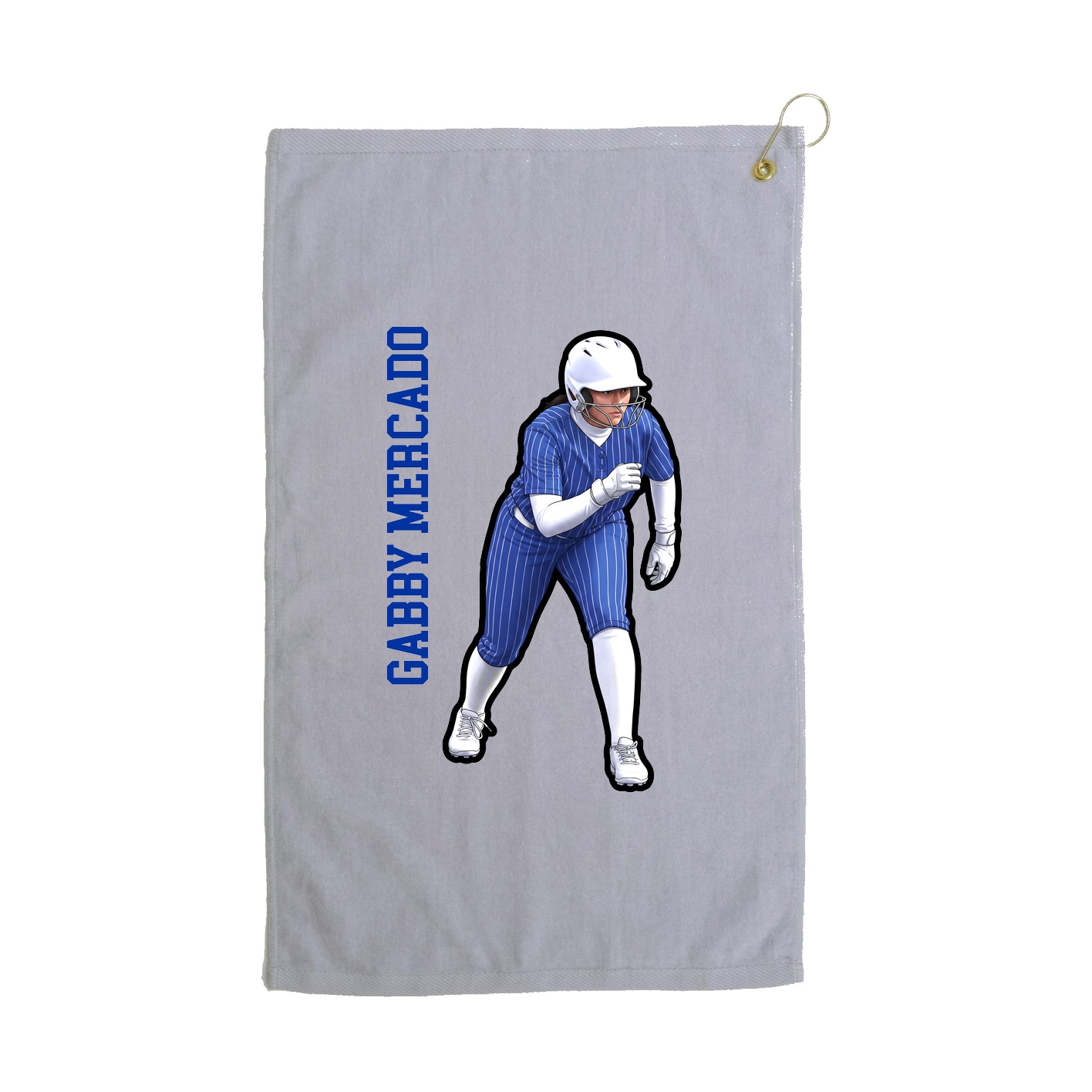 Golf Towel — Name Vertical in Grey