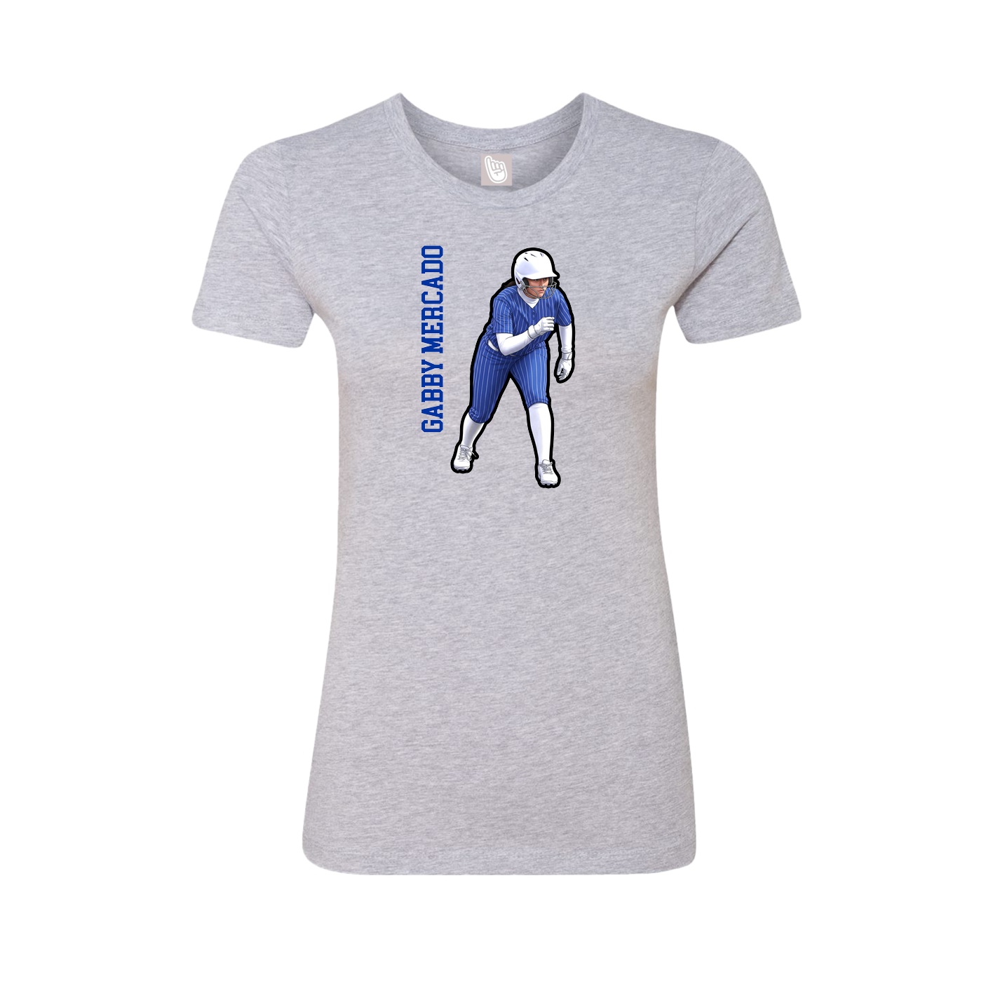 Womens Tee — Name Vertical in Grey