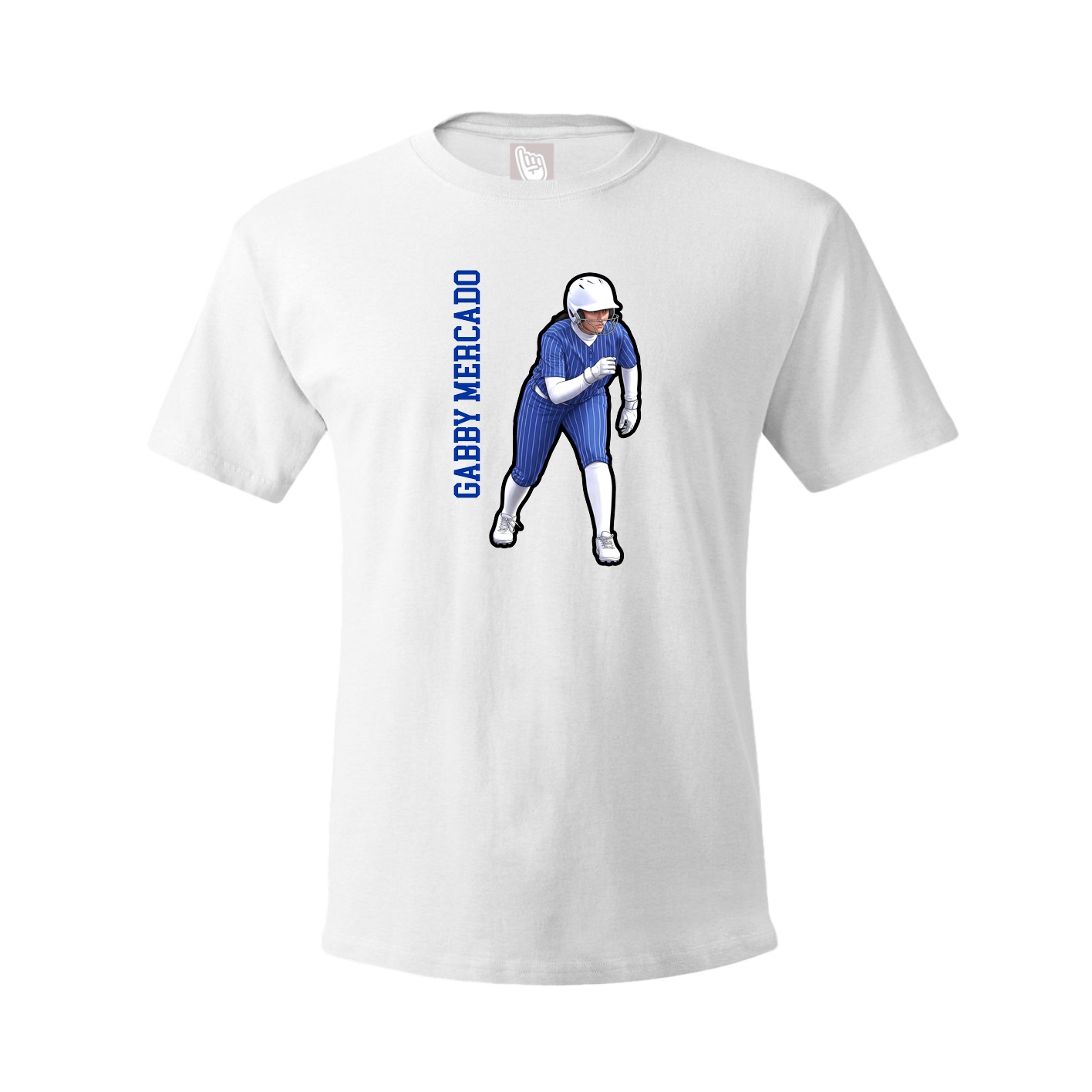 Youth Tee — Name Vertical in White