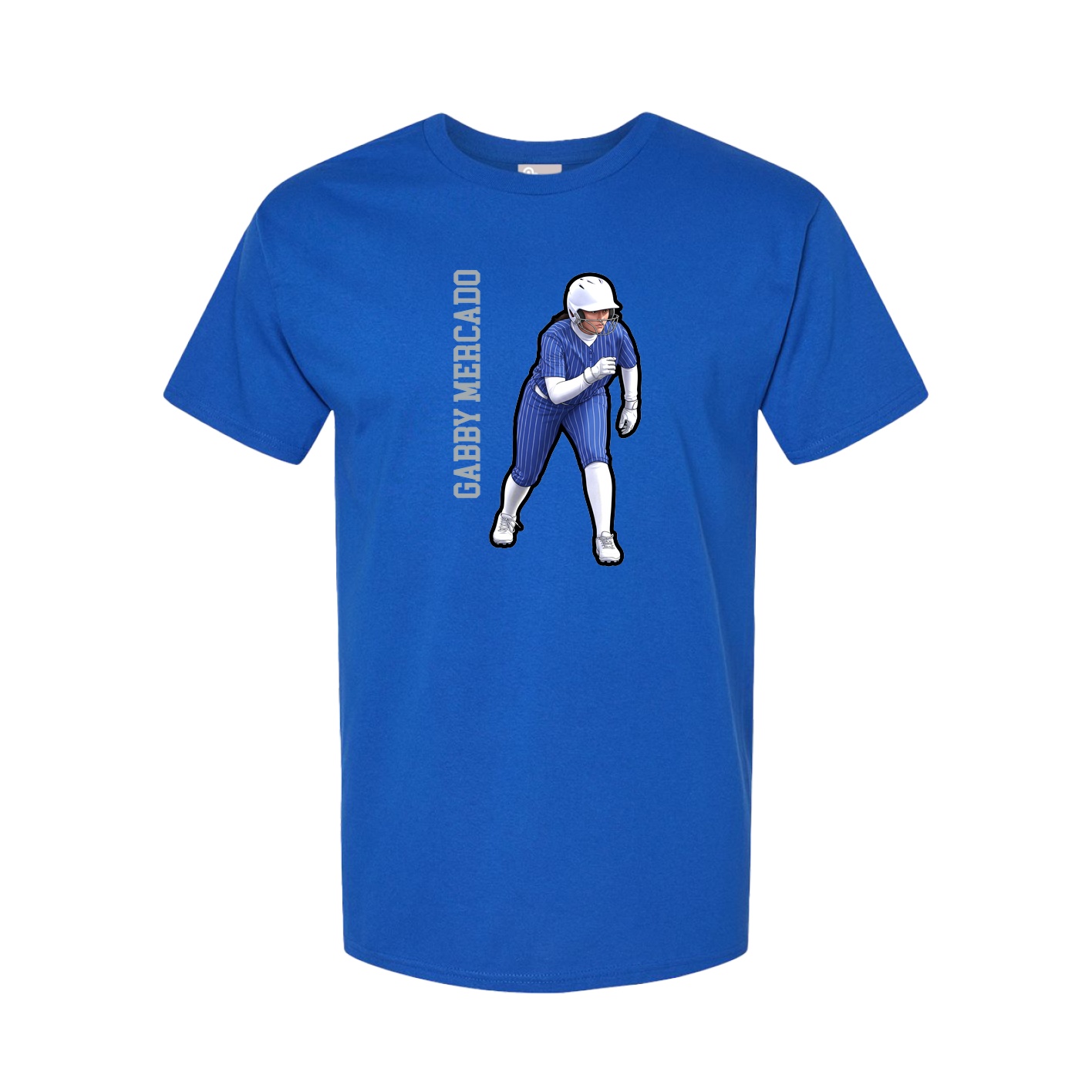 Youth Tee — Name Vertical in Royal