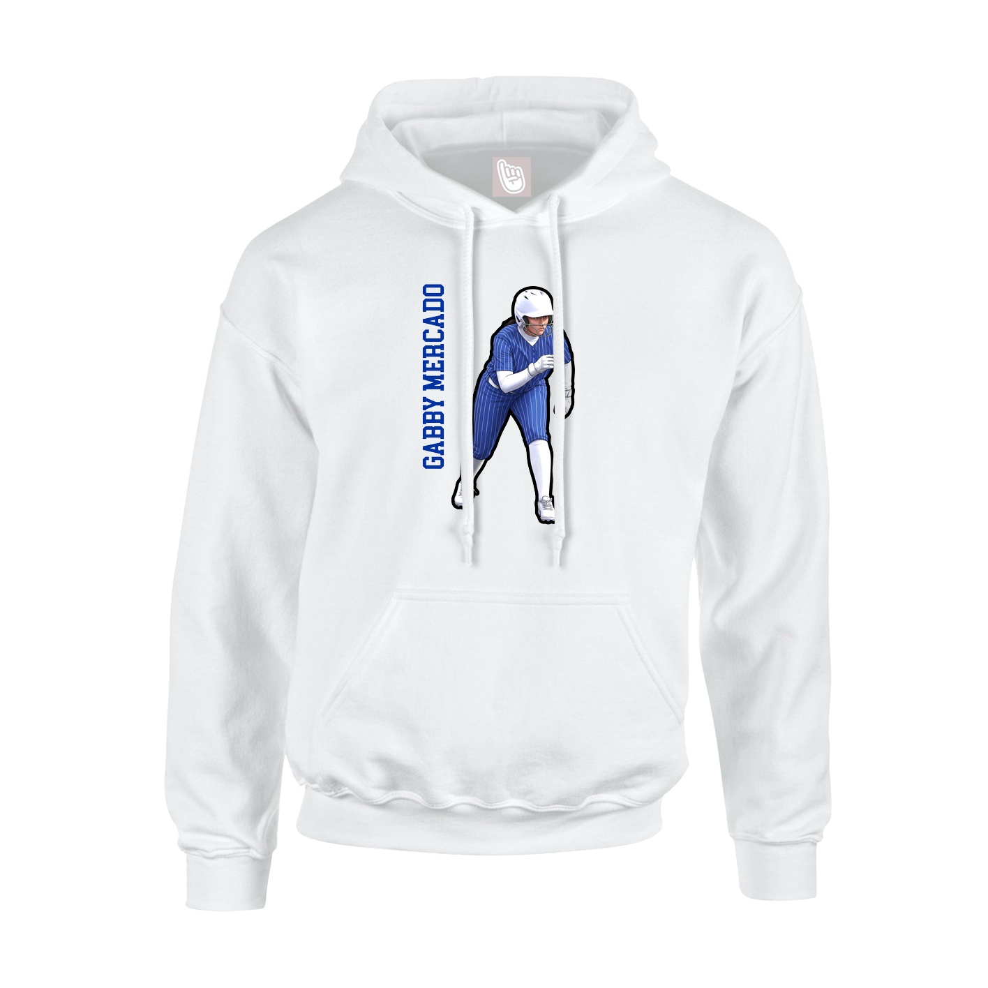 Hoodie — Name Vertical in White