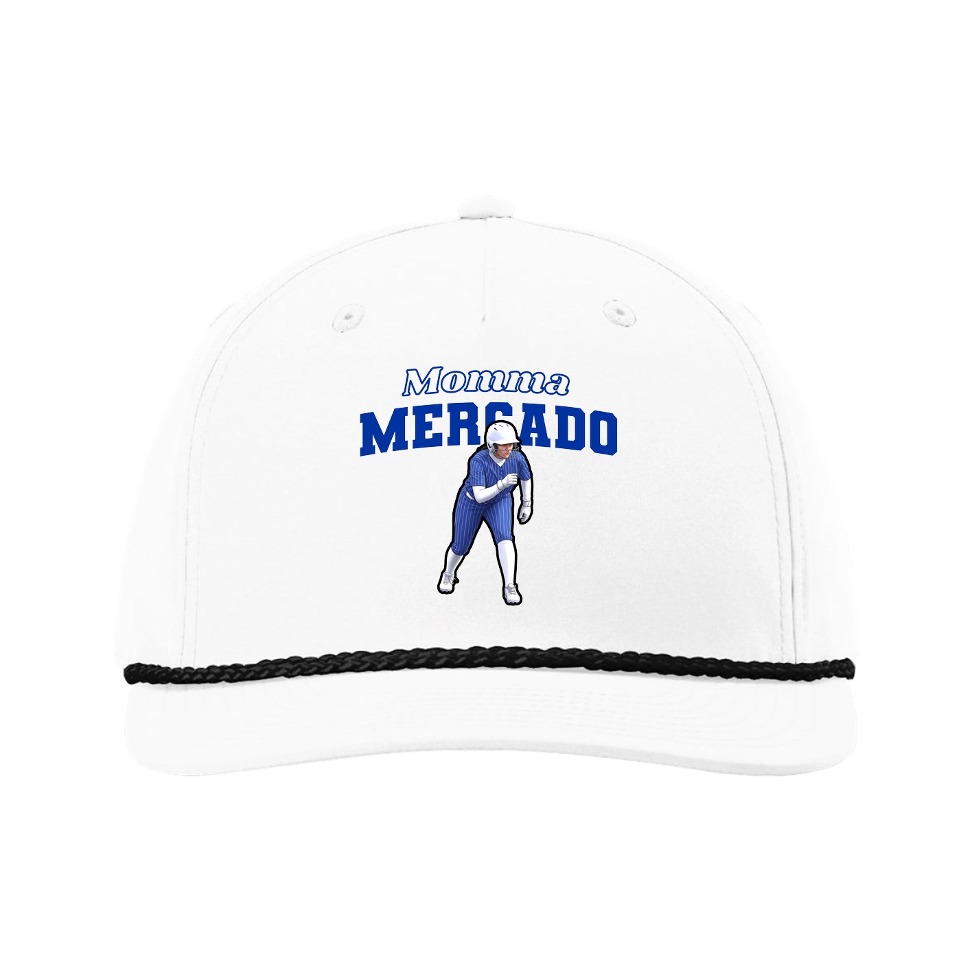 Five-Panel Classic Rope Cap — Mothers Day Block in White