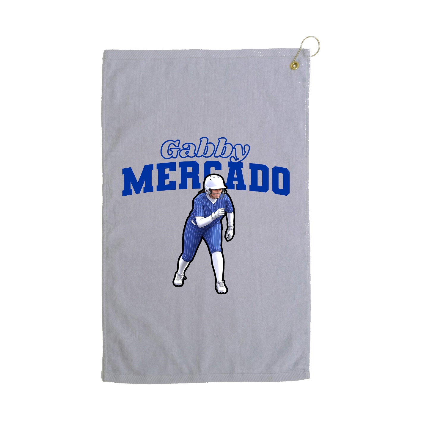 Golf Towel — Name Arch in Grey