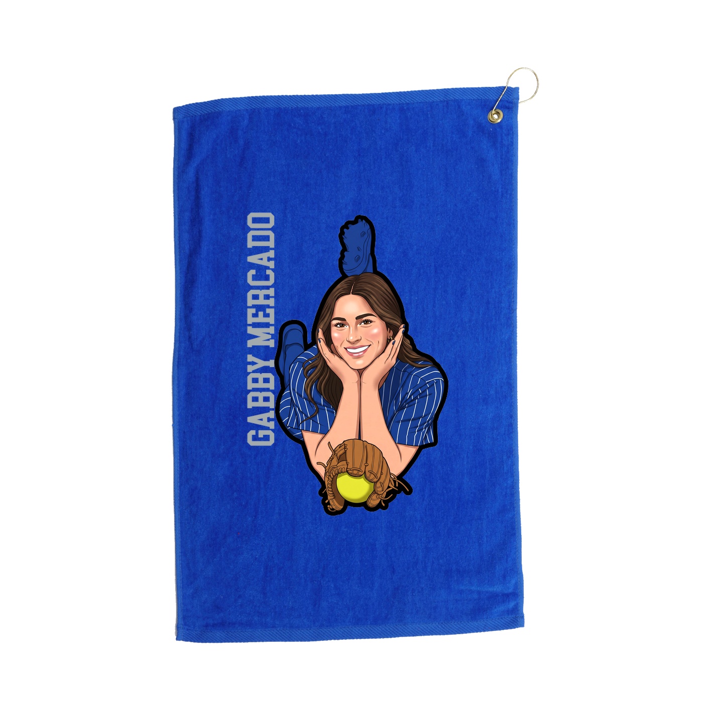 Golf Towel — Name Vertical in Royal