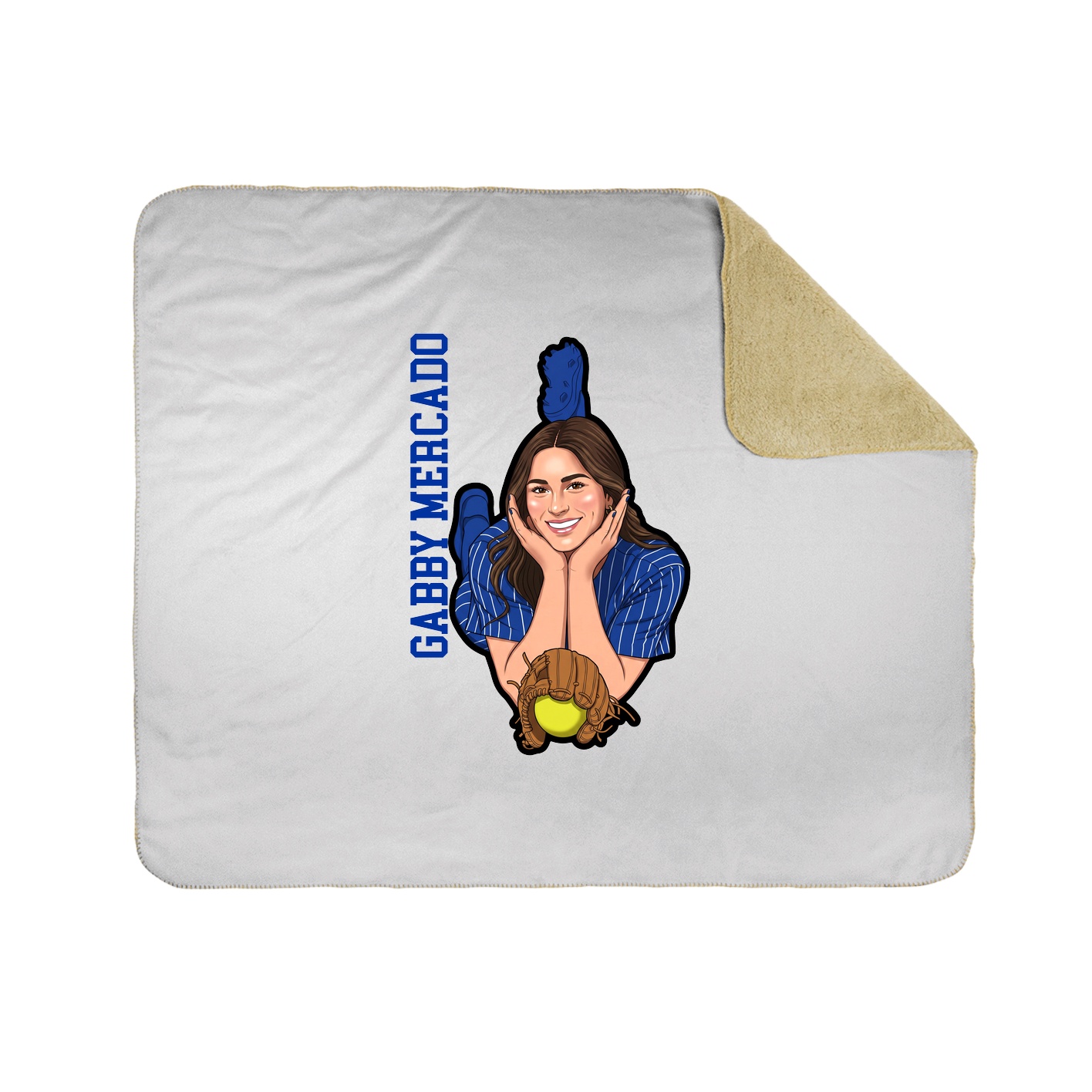 Throw Blanket — Name Vertical in White