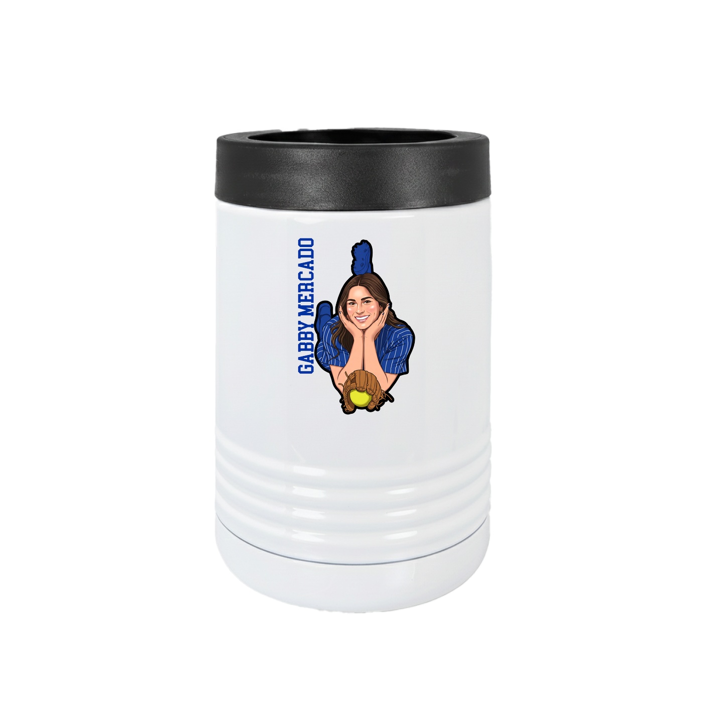 Beverage Holder — Name Vertical in White