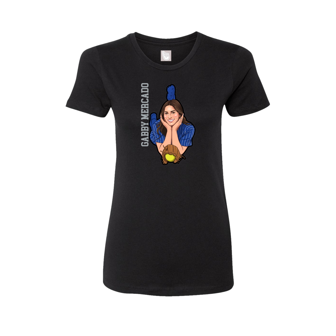 Womens Tee — Name Vertical in Black