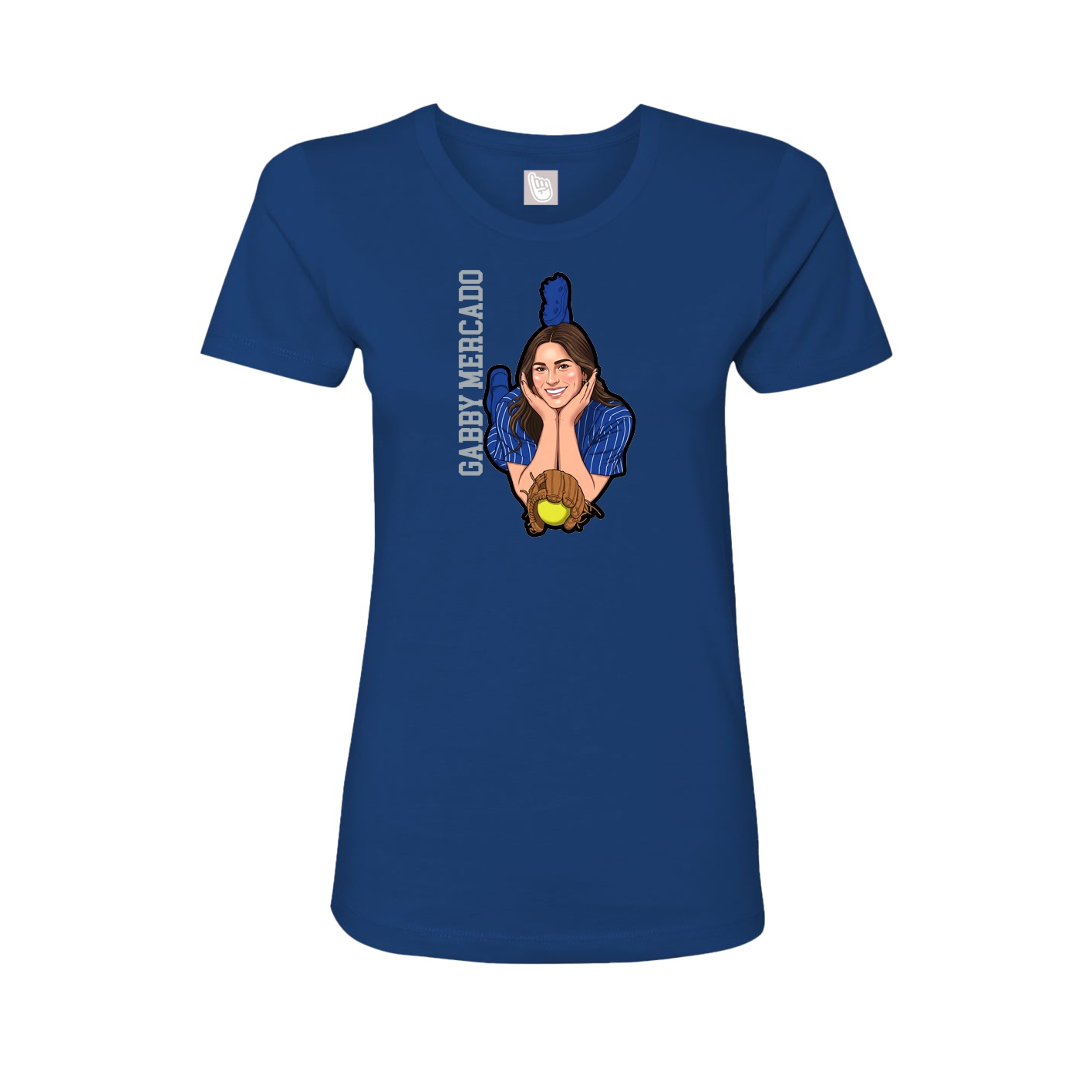 Womens Tee — Name Vertical in Royal
