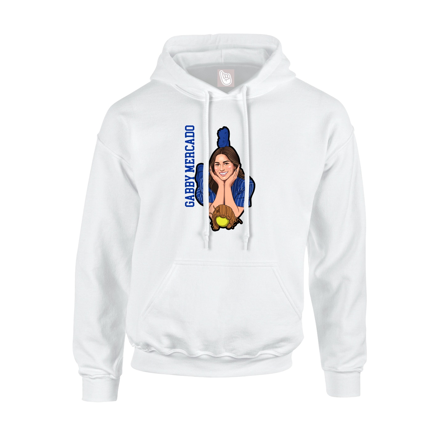 Youth Hoodie — Name Vertical in White