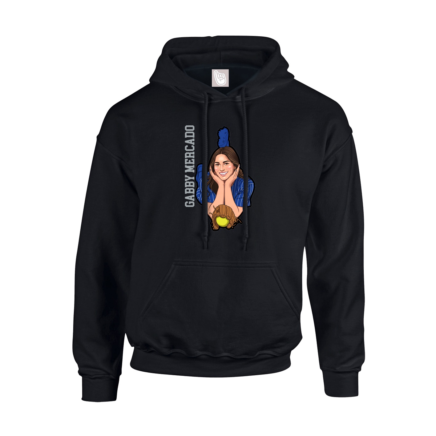 Youth Hoodie — Name Vertical in Black