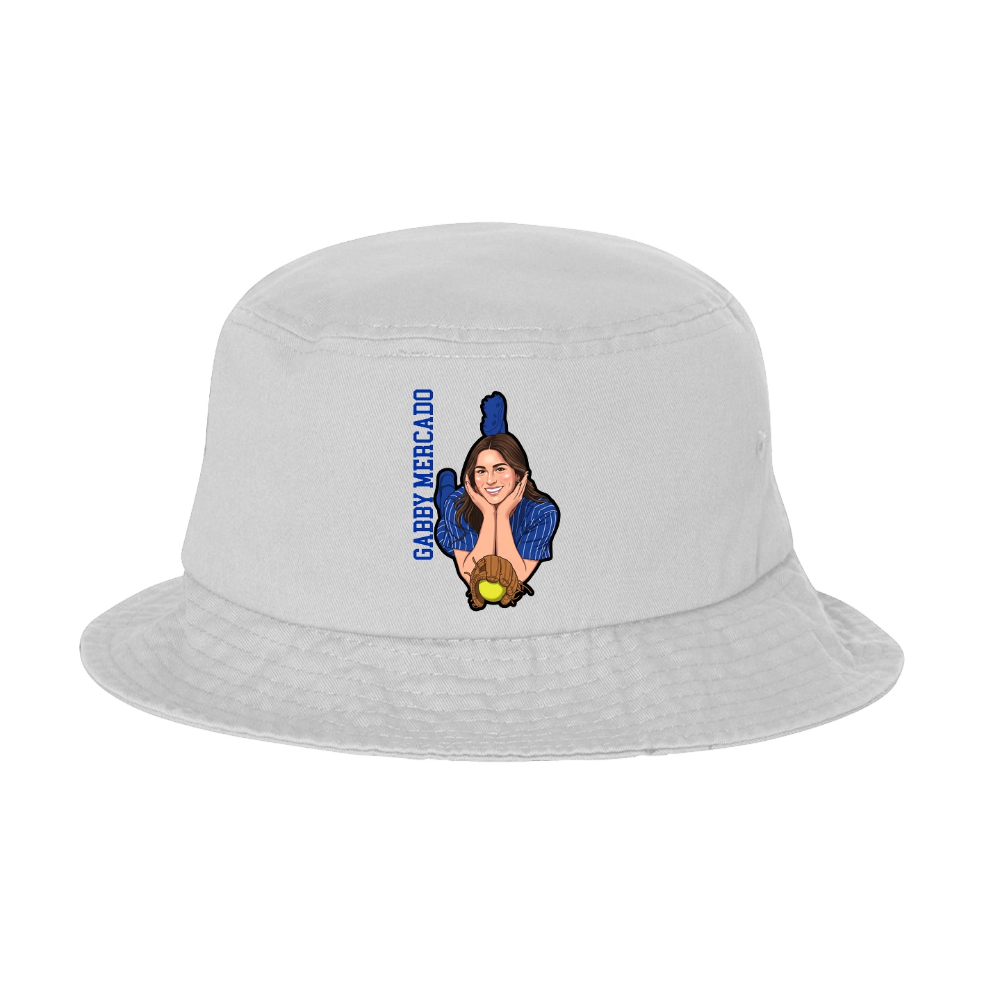 Bucket Cap — Name Vertical in White