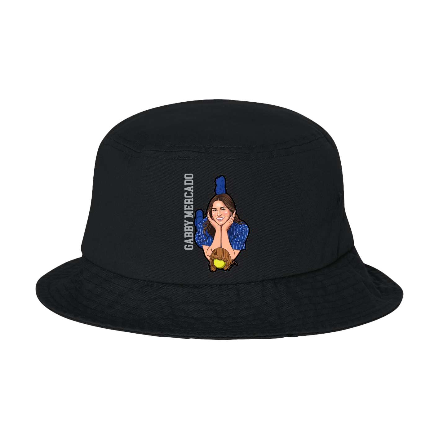 Bucket Cap — Name Vertical in Black