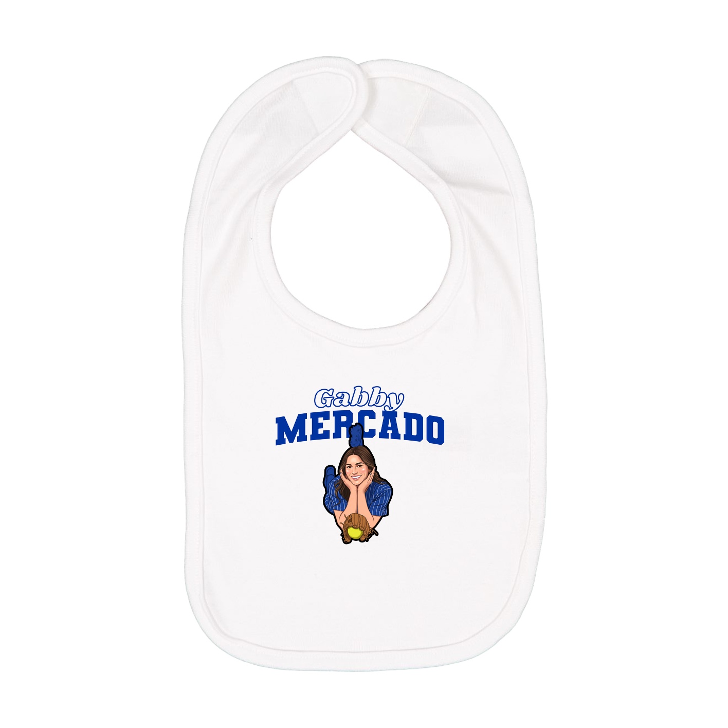 Infant Bib — Name Arch in White