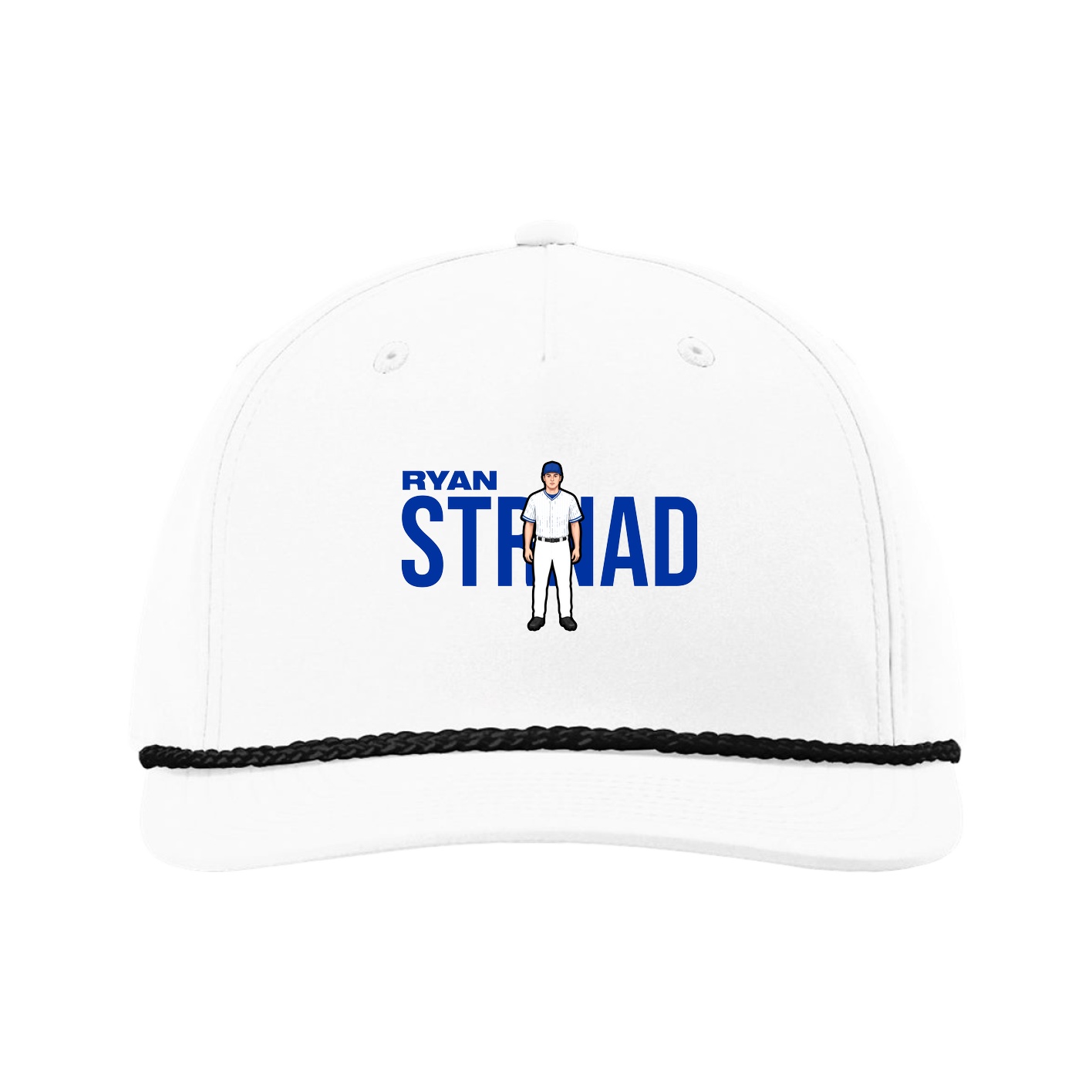 Five-Panel Classic Rope Cap — Player Name in White