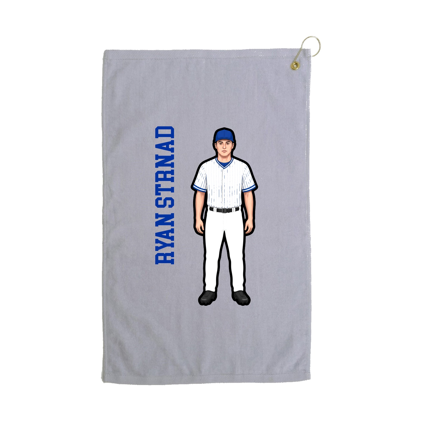 Golf Towel — Name Vertical in Grey