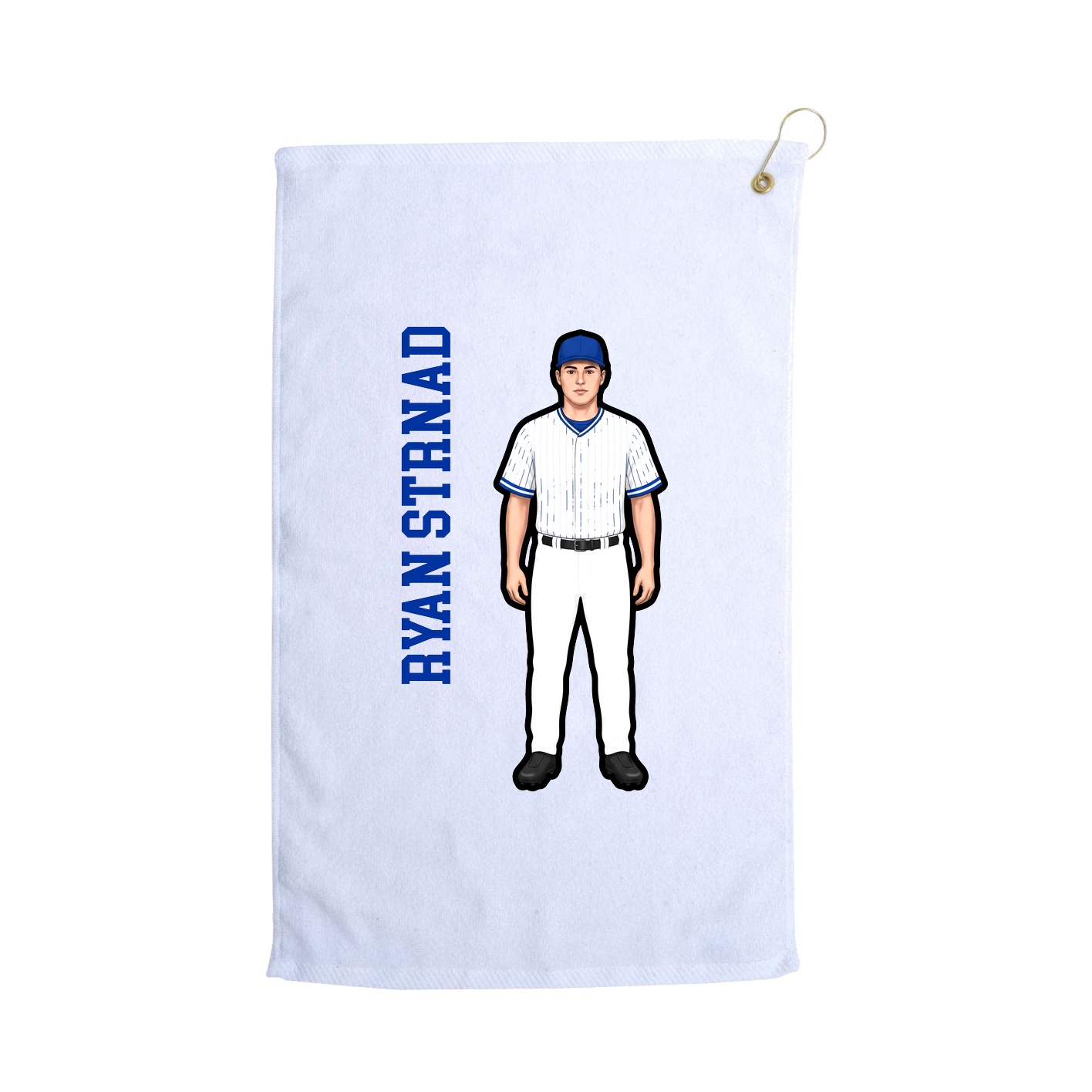 Golf Towel — Name Vertical in White
