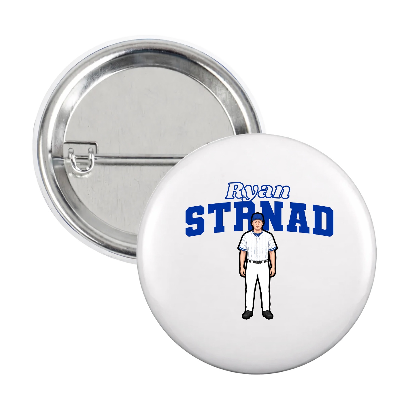 Game Day Button — Name Arch in White