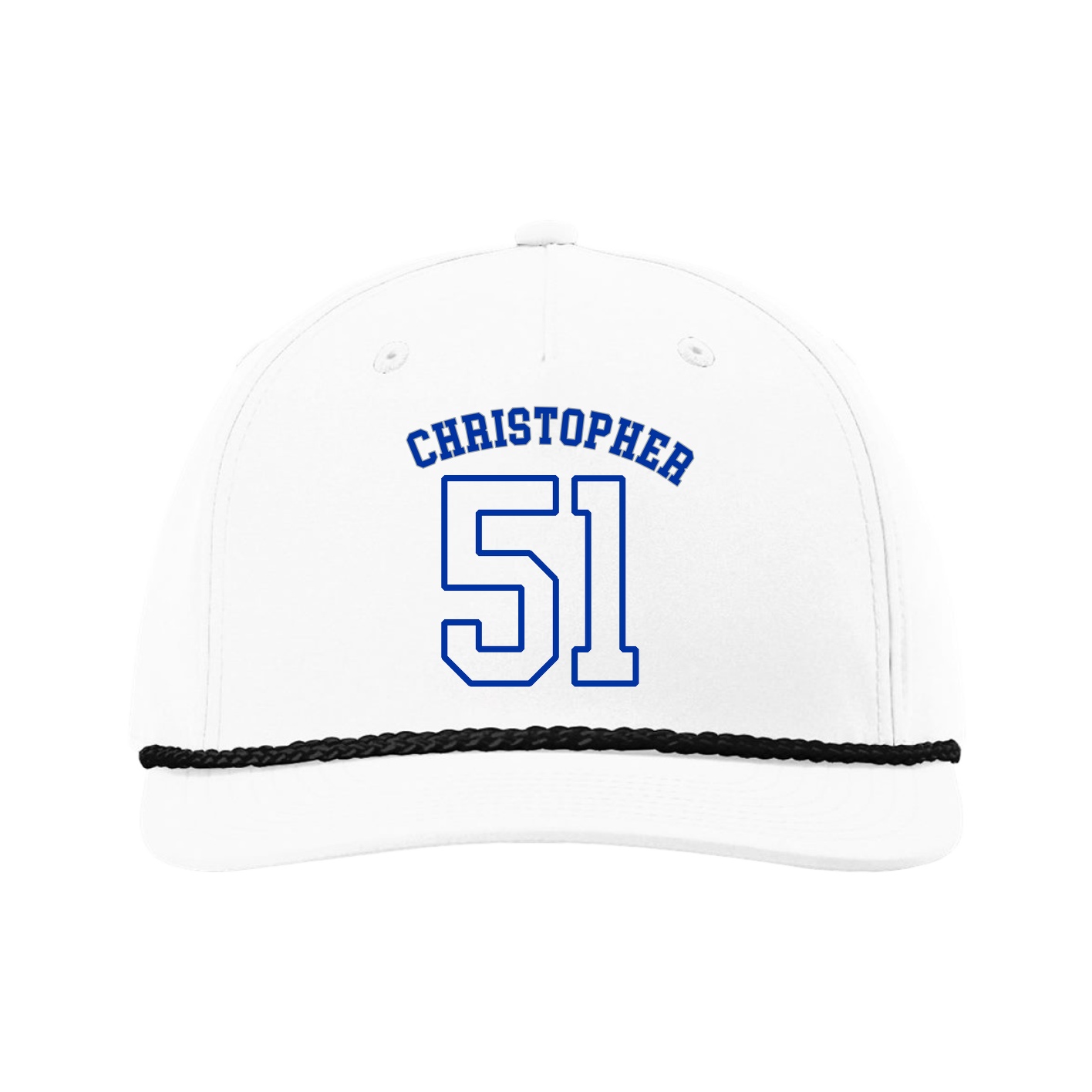 Five-Panel Classic Rope Cap — Shirsey Arch in White