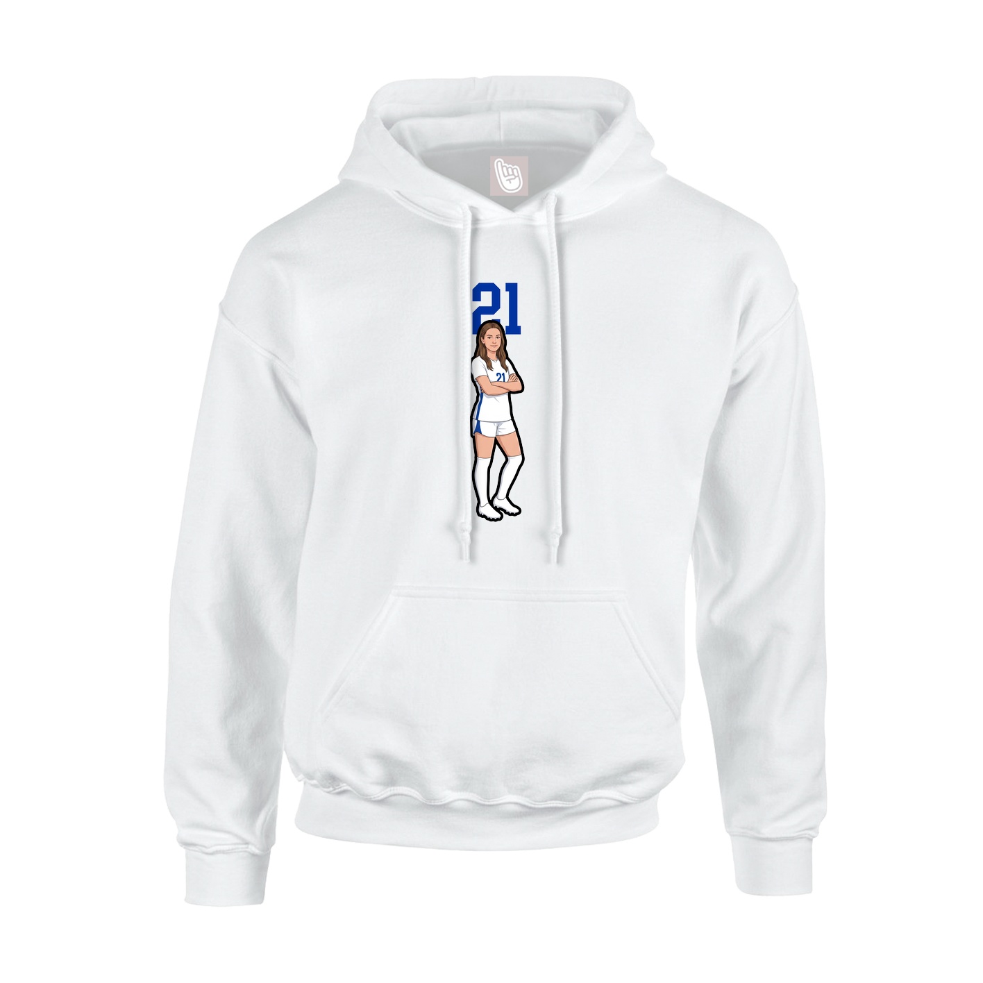 Hoodie — Number Top in White