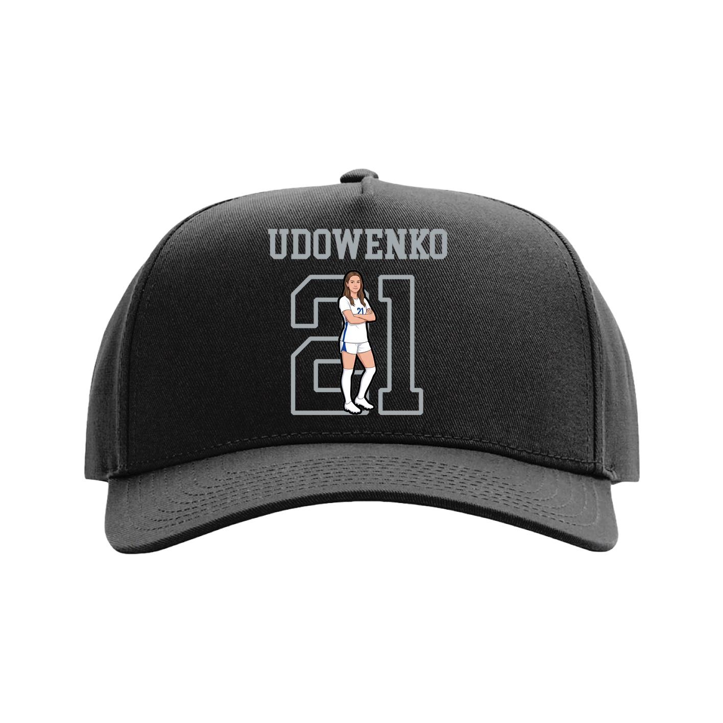 Full Fabric Five-Panel Champ Cap — Shirsey in Black