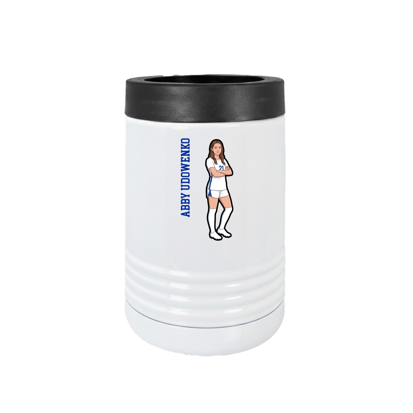 Beverage Holder — Name Vertical in White