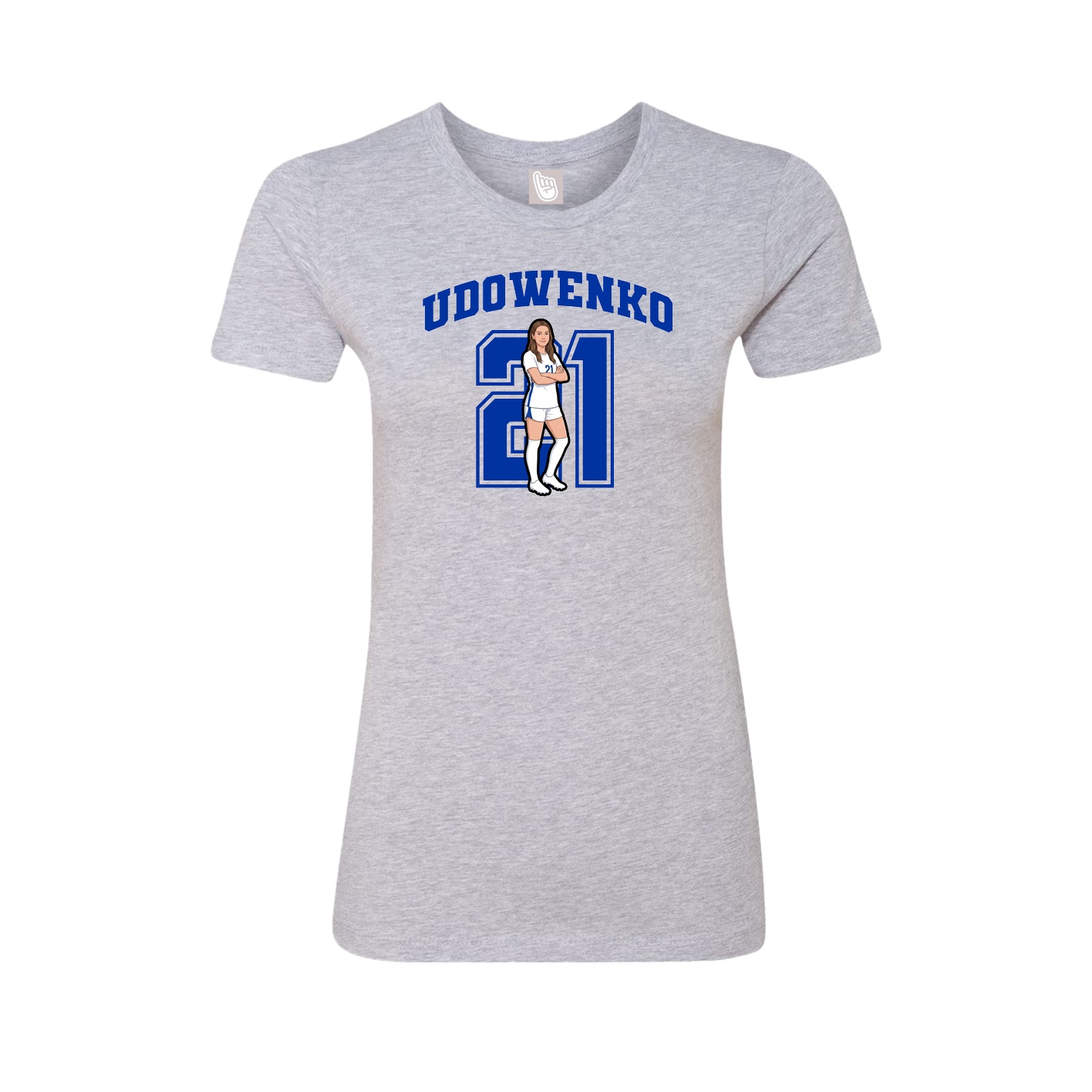 Fitted Women's Tee — Number in Grey