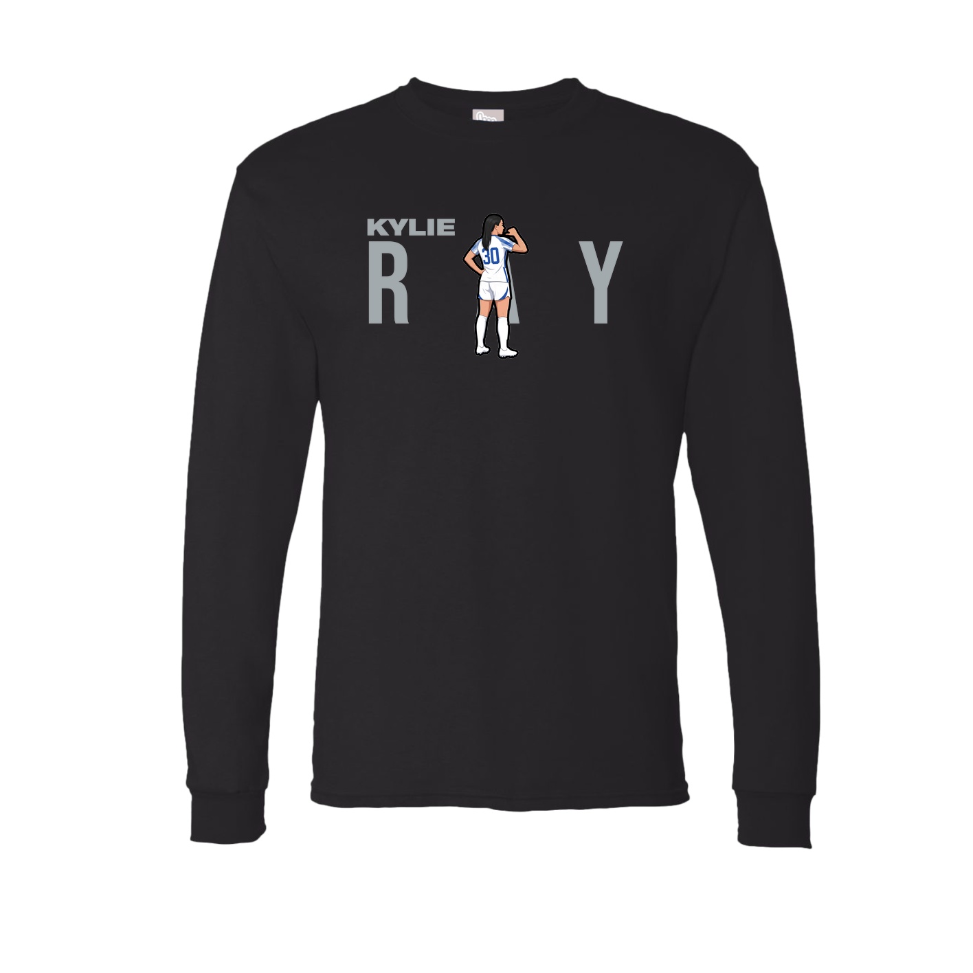 Long Sleeve Tee — Player Name in Black