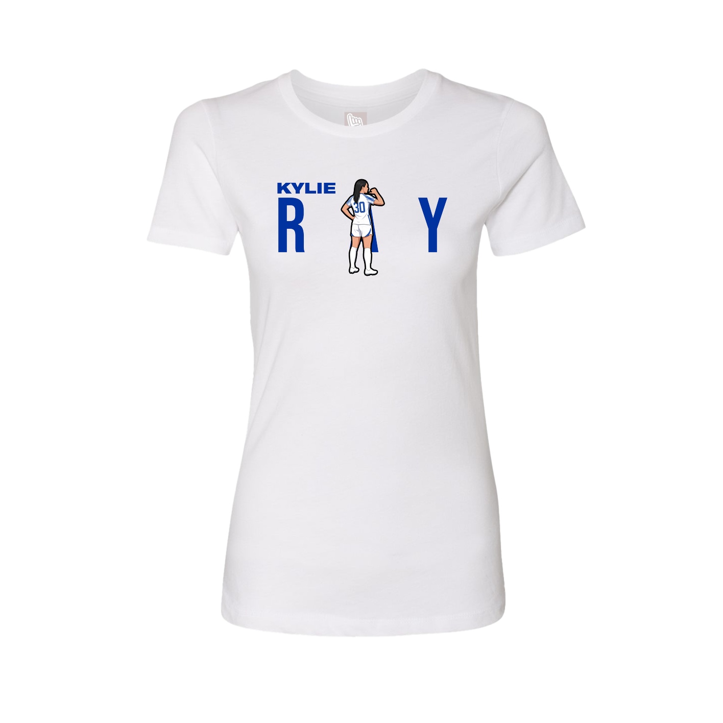 Fitted Women's Tee — Player Name in White