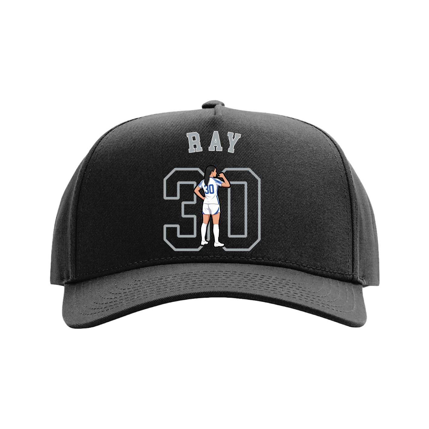 Full Fabric Five-Panel Champ Cap — Shirsey Arch in Black