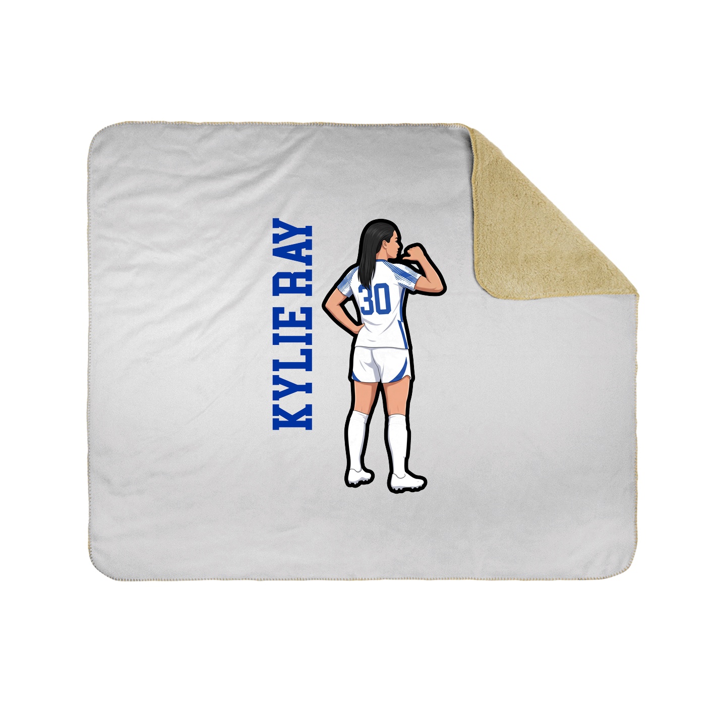 Throw Blanket — Name Vertical in White