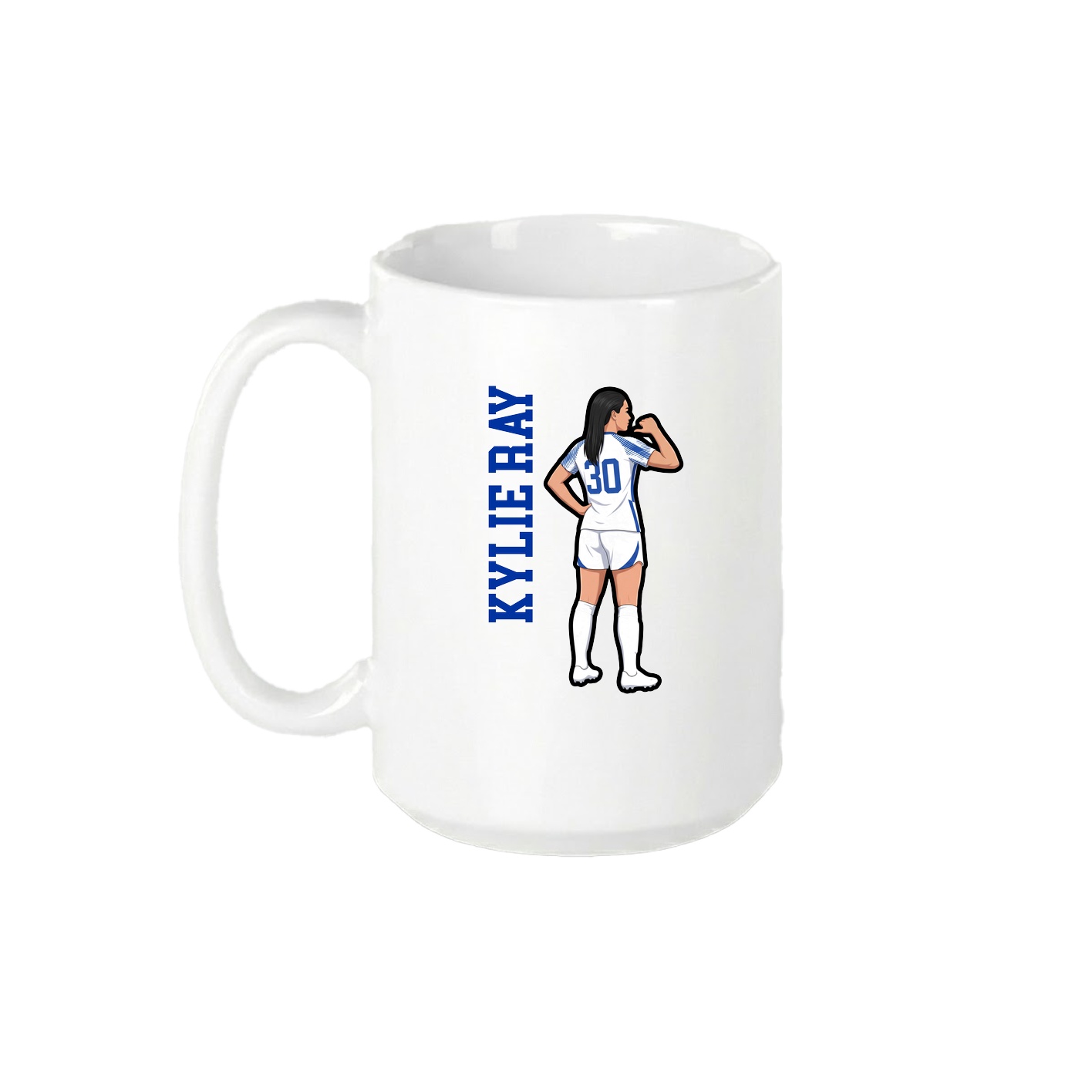 15oz Coffee Mug — Name Vertical in White