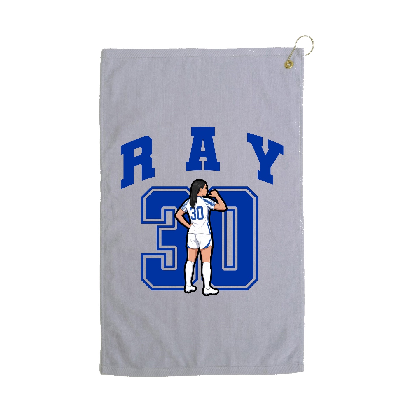 Golf Towel — Number in Grey