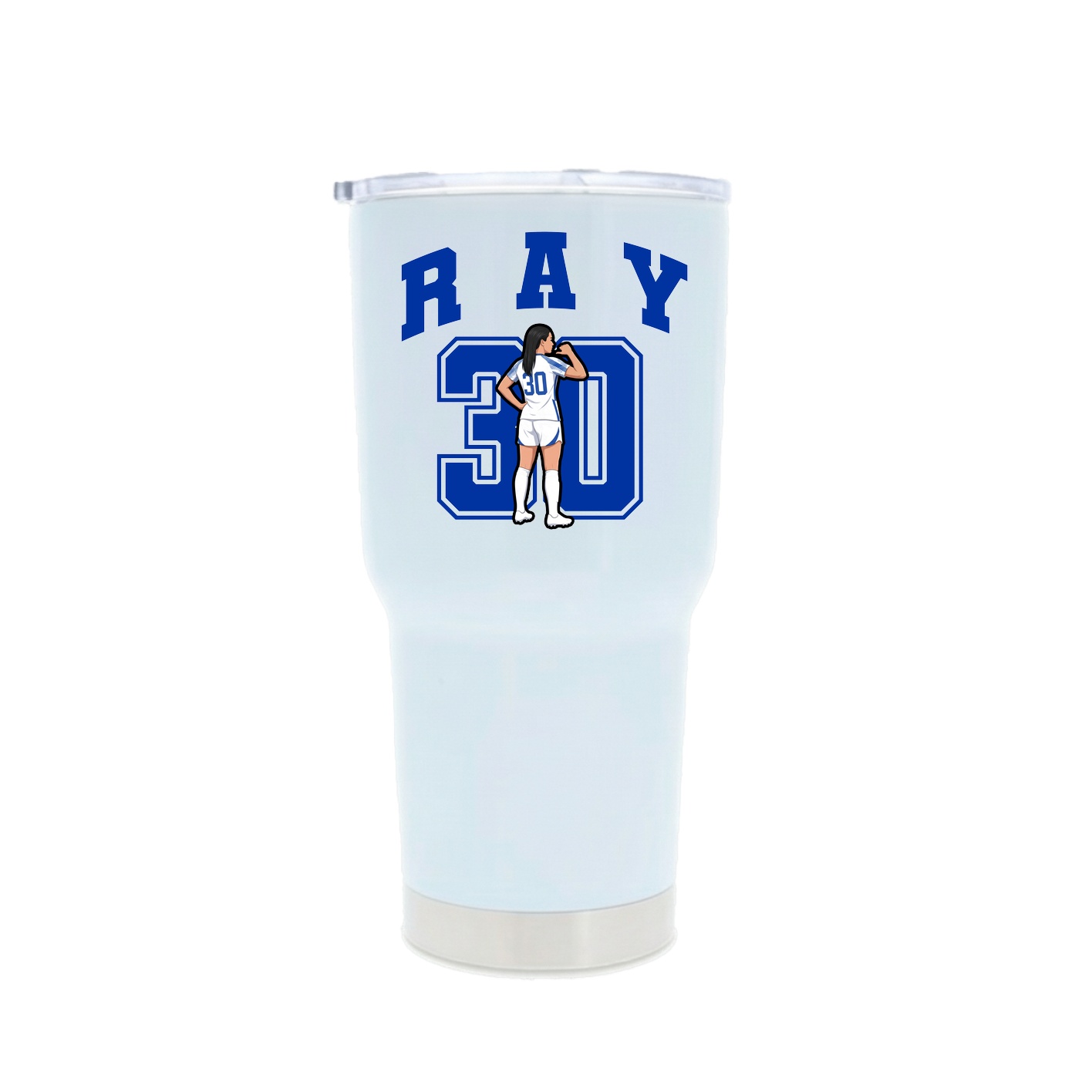 30oz Stainless Steel Tumbler — Number in White